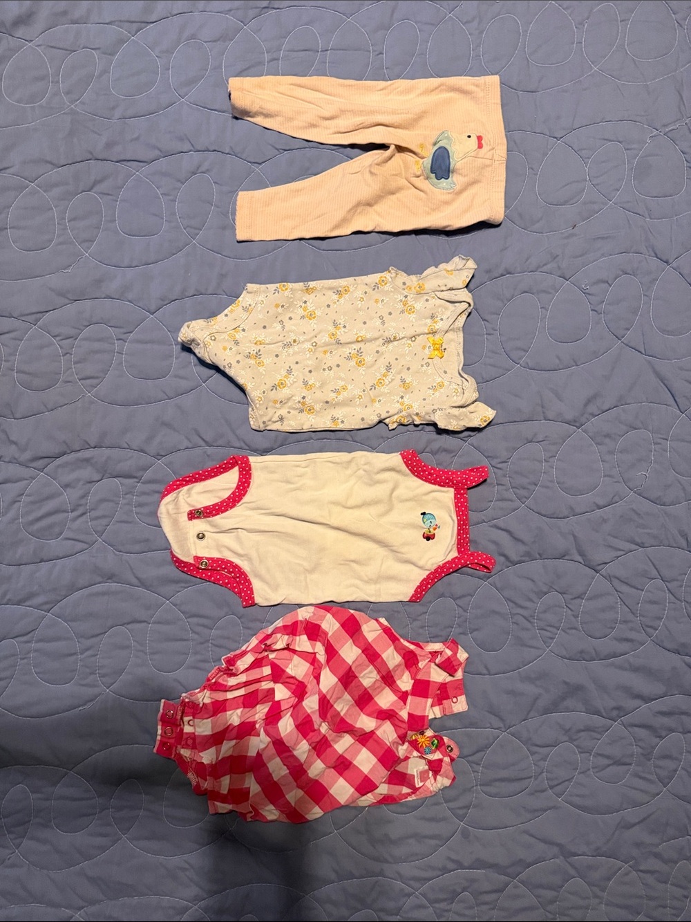 Girls Pink & White One-Piece Mix - 4-Pack